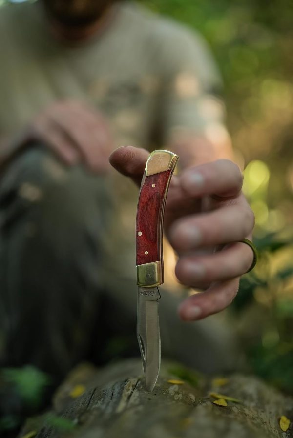 Uncle Henry LB5 Smokey Lockback Folding Pocket Knife Brown 6.5in-3